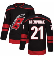 Men's Adidas Carolina Hurricanes #21 Lee Stempniak Premier Black Alternate NHL Jersey
