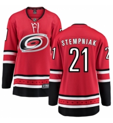 Women's Carolina Hurricanes #21 Lee Stempniak Fanatics Branded Red Home Breakaway NHL Jersey