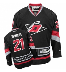 Women's Reebok Carolina Hurricanes #21 Lee Stempniak Authentic Black Third NHL Jersey
