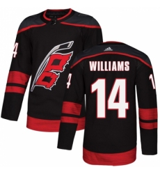 Men's Adidas Carolina Hurricanes #14 Justin Williams Premier Black Alternate NHL Jersey
