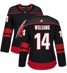 Women's Adidas Carolina Hurricanes #14 Justin Williams Premier Black Alternate NHL Jersey