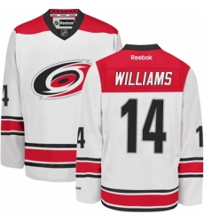 Youth Reebok Carolina Hurricanes #14 Justin Williams Authentic White Away NHL Jersey