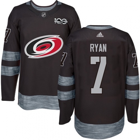 Men's Adidas Carolina Hurricanes #7 Derek Ryan Authentic Black 1917-2017 100th Anniversary NHL Jersey Men's Adidas Carolina Hurricanes #7 Derek Ryan Authentic Black 1917-2017 100th Anniversary NHL Jersey