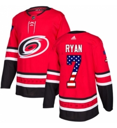 Men's Adidas Carolina Hurricanes #7 Derek Ryan Authentic Red USA Flag Fashion NHL Jersey Men's Adidas Carolina Hurricanes #7 Derek Ryan Authentic Red USA Flag Fashion NHL Jersey