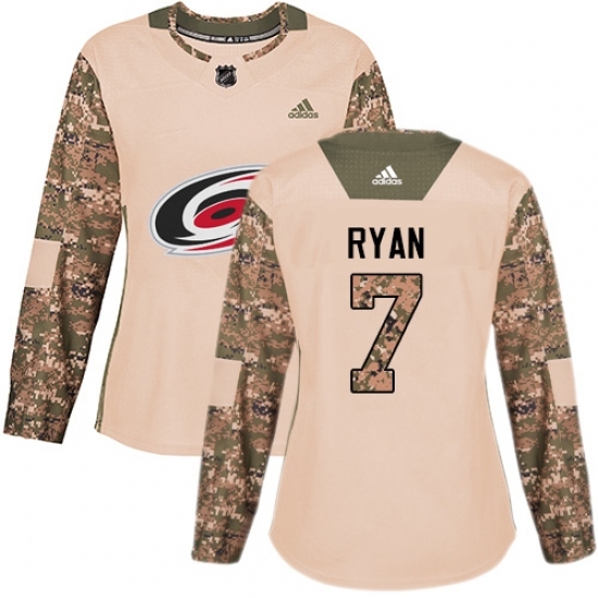 Women's Adidas Carolina Hurricanes #7 Derek Ryan Authentic Camo Veterans Day Practice NHL Jersey Women's Adidas Carolina Hurricanes #7 Derek Ryan Authentic Camo Veterans Day Practice NHL Jersey