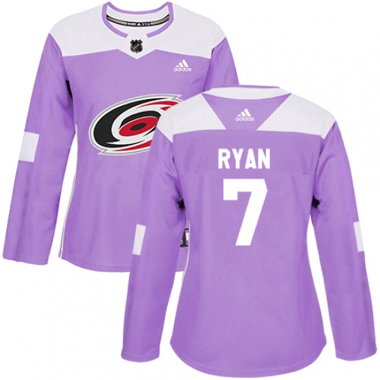 Women's Adidas Carolina Hurricanes #7 Derek Ryan Authentic Purple Fights Cancer Practice NHL Jersey Women's Adidas Carolina Hurricanes #7 Derek Ryan Authentic Purple Fights Cancer Practice NHL Jersey