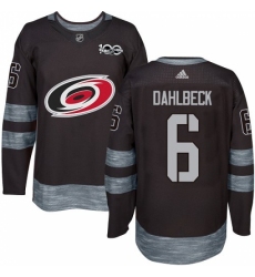 Men's Adidas Carolina Hurricanes #6 Klas Dahlbeck Premier Black 1917-2017 100th Anniversary NHL Jersey Men's Adidas Carolina Hurricanes #6 Klas Dahlbeck Premier Black 1917-2017 100th Anniversary NHL Jersey