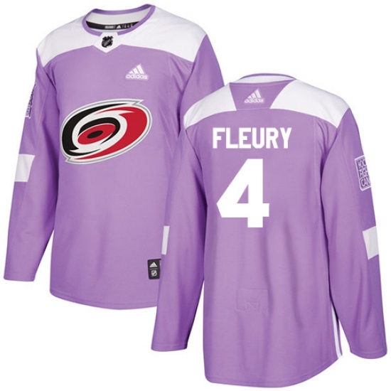 Men's Adidas Carolina Hurricanes #4 Haydn Fleury Authentic Purple Fights Cancer Practice NHL Jersey Men's Adidas Carolina Hurricanes #4 Haydn Fleury Authentic Purple Fights Cancer Practice NHL Jersey
