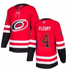Men's Adidas Carolina Hurricanes #4 Haydn Fleury Authentic Red Drift Fashion NHL Jersey