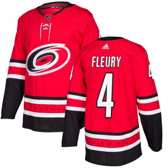 Men's Adidas Carolina Hurricanes #4 Haydn Fleury Authentic Red Home NHL Jersey Men's Adidas Carolina Hurricanes #4 Haydn Fleury Authentic Red Home NHL Jersey