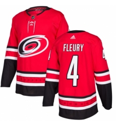 Men's Adidas Carolina Hurricanes #4 Haydn Fleury Premier Red Home NHL Jersey