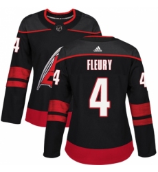 Women's Adidas Carolina Hurricanes #4 Haydn Fleury Authentic Black Alternate NHL Jersey