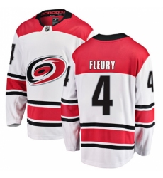 Youth Carolina Hurricanes #4 Haydn Fleury Fanatics Branded White Away Breakaway NHL Jersey