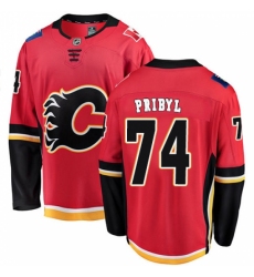 Men's Calgary Flames #74 Daniel Pribyl Fanatics Branded Red Home Breakaway NHL Jersey