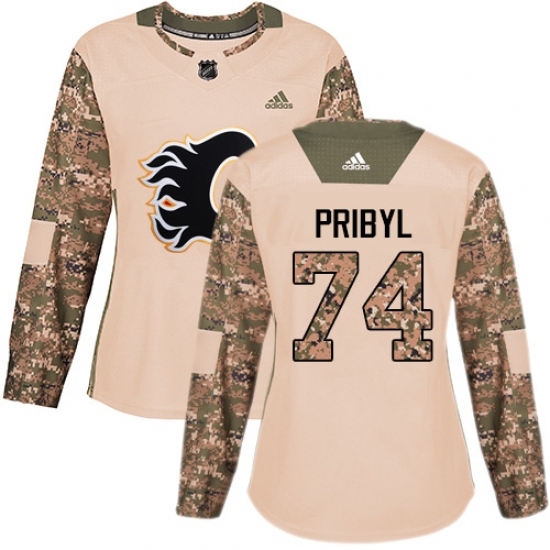 Women's Adidas Calgary Flames #74 Daniel Pribyl Authentic Camo Veterans Day Practice NHL Jersey Women's Adidas Calgary Flames #74 Daniel Pribyl Authentic Camo Veterans Day Practice NHL Jersey