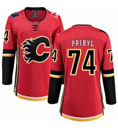 Women's Calgary Flames #74 Daniel Pribyl Fanatics Branded Red Home Breakaway NHL Jersey