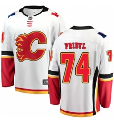 Youth Calgary Flames #74 Daniel Pribyl Fanatics Branded White Away Breakaway NHL Jersey