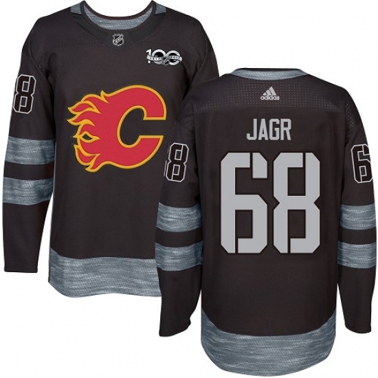 Men's Adidas Calgary Flames #68 Jaromir Jagr Authentic Black 1917-2017 100th Anniversary NHL Jersey Men's Adidas Calgary Flames #68 Jaromir Jagr Authentic Black 1917-2017 100th Anniversary NHL Jersey