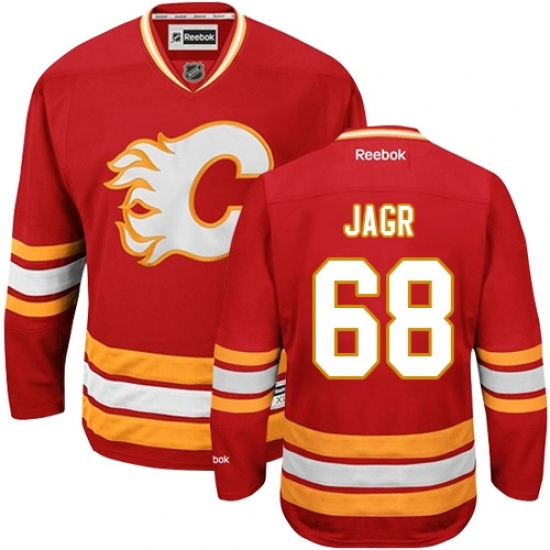 Women's Reebok Calgary Flames #68 Jaromir Jagr Authentic Red Third NHL Jersey Women's Reebok Calgary Flames #68 Jaromir Jagr Authentic Red Third NHL Jersey