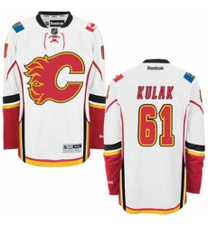 Men's Reebok Calgary Flames #61 Brett Kulak Authentic White Away NHL Jersey