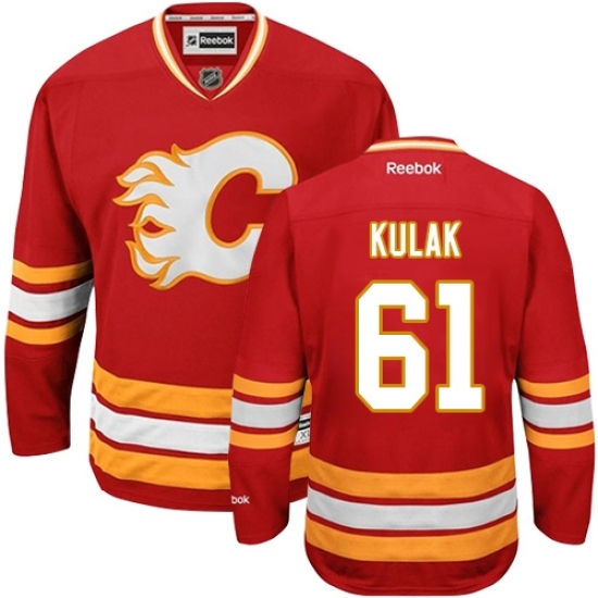 Men's Reebok Calgary Flames #61 Brett Kulak Premier Red Third NHL Jersey Men's Reebok Calgary Flames #61 Brett Kulak Premier Red Third NHL Jersey