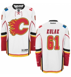 Women's Reebok Calgary Flames #61 Brett Kulak Authentic White Away NHL Jersey