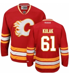 Youth Reebok Calgary Flames #61 Brett Kulak Premier Red Third NHL Jersey