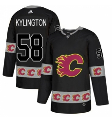 Men's Adidas Calgary Flames #58 Oliver Kylington Authentic Black Team Logo Fashion NHL Jersey Men's Adidas Calgary Flames #58 Oliver Kylington Authentic Black Team Logo Fashion NHL Jersey