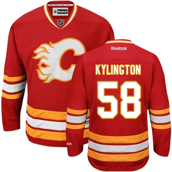 Men's Reebok Calgary Flames #58 Oliver Kylington Authentic Red Third NHL Jersey Men's Reebok Calgary Flames #58 Oliver Kylington Authentic Red Third NHL Jersey