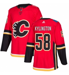 Youth Adidas Calgary Flames #58 Oliver Kylington Authentic Red Home NHL Jersey
