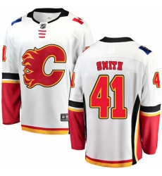 Men's Calgary Flames #41 Mike Smith Fanatics Branded White Away Breakaway NHL Jersey