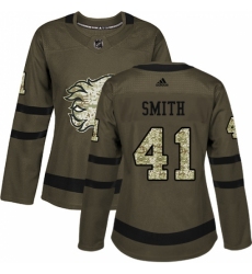 Women's Reebok Calgary Flames #41 Mike Smith Authentic Green Salute to Service NHL Jersey Women's Reebok Calgary Flames #41 Mike Smith Authentic Green Salute to Service NHL Jersey