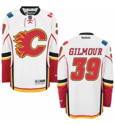 Men's Reebok Calgary Flames #39 Doug Gilmour Authentic White Away NHL Jersey