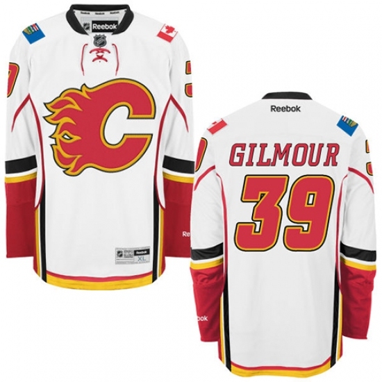 Men's Reebok Calgary Flames #39 Doug Gilmour Authentic White Away NHL Jersey Men's Reebok Calgary Flames #39 Doug Gilmour Authentic White Away NHL Jersey