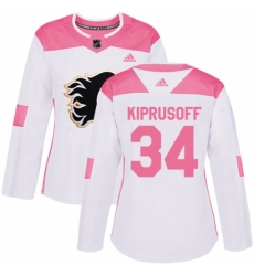 Women's Adidas Calgary Flames #34 Miikka Kiprusoff Authentic White/Pink Fashion NHL Jersey Women's Adidas Calgary Flames #34 Miikka Kiprusoff Authentic White/Pink Fashion NHL Jersey