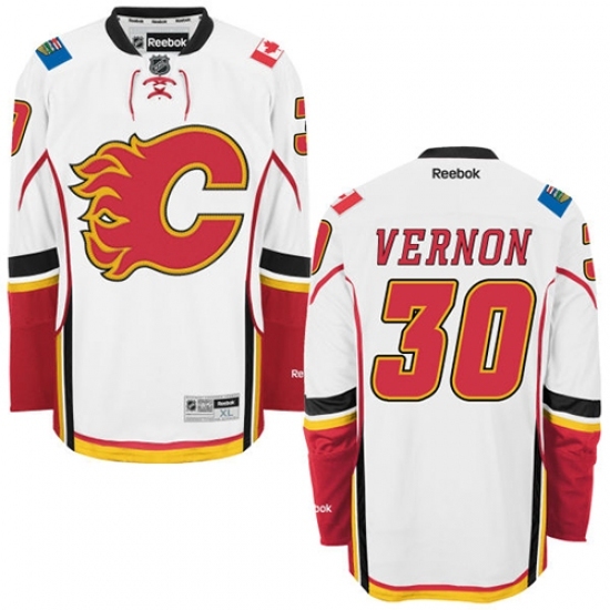 Women's Reebok Calgary Flames #30 Mike Vernon Authentic White Away NHL Jersey Women's Reebok Calgary Flames #30 Mike Vernon Authentic White Away NHL Jersey