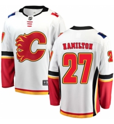Youth Calgary Flames #27 Dougie Hamilton Fanatics Branded White Away Breakaway NHL Jersey