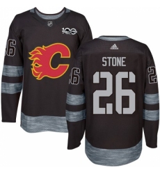 Men's Adidas Calgary Flames #26 Michael Stone Authentic Black 1917-2017 100th Anniversary NHL Jersey