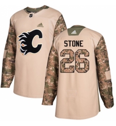 Men's Adidas Calgary Flames #26 Michael Stone Authentic Camo Veterans Day Practice NHL Jersey