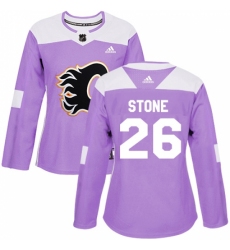 Women's Reebok Calgary Flames #26 Michael Stone Authentic Purple Fights Cancer Practice NHL Jersey