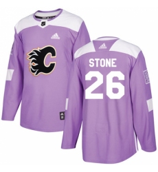 Youth Reebok Calgary Flames #26 Michael Stone Authentic Purple Fights Cancer Practice NHL Jersey