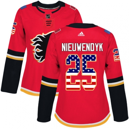 Women's Adidas Calgary Flames #25 Joe Nieuwendyk Authentic Red USA Flag Fashion NHL Jersey Women's Adidas Calgary Flames #25 Joe Nieuwendyk Authentic Red USA Flag Fashion NHL Jersey
