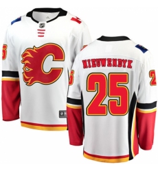 Youth Calgary Flames #25 Joe Nieuwendyk Fanatics Branded White Away Breakaway NHL Jersey