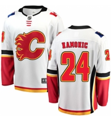Youth Calgary Flames #24 Travis Hamonic Fanatics Branded White Away Breakaway NHL Jersey