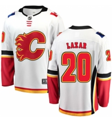 Youth Calgary Flames #20 Curtis Lazar Fanatics Branded White Away Breakaway NHL Jersey