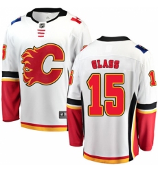 Youth Calgary Flames #15 Tanner Glass Fanatics Branded White Away Breakaway NHL Jersey