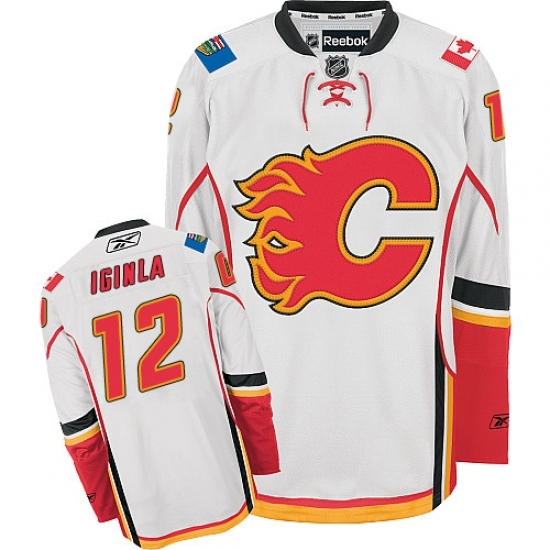 Youth Reebok Calgary Flames #12 Jarome Iginla Authentic White Away NHL Jersey Youth Reebok Calgary Flames #12 Jarome Iginla Authentic White Away NHL Jersey