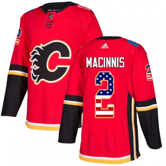 Men's Adidas Calgary Flames #2 Al MacInnis Authentic Red USA Flag Fashion NHL Jersey Men's Adidas Calgary Flames #2 Al MacInnis Authentic Red USA Flag Fashion NHL Jersey