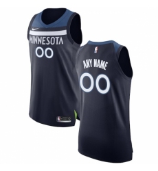 Men's Minnesota Timberwolves Nike Navy Authentic Custom Jersey - Icon Edition