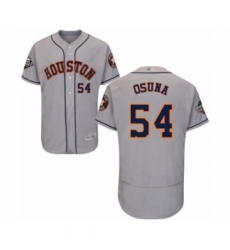 Men's Houston Astros #54 Roberto Osuna Grey Road Flex Base Authentic Collection 2019 World Series Bound Baseball Jersey
